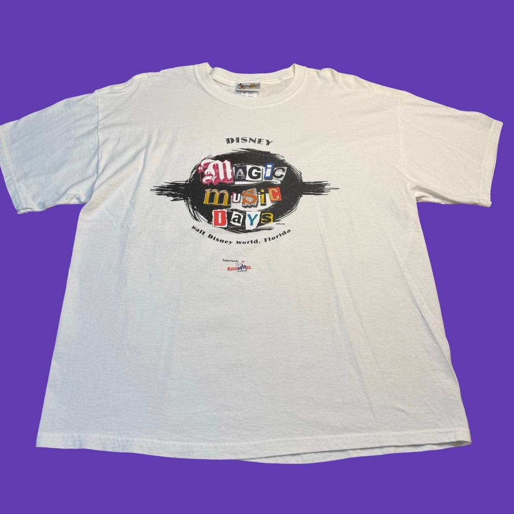 Walt Disney World Magic Music Days Tee Mens XL White Florida Disney Vintage